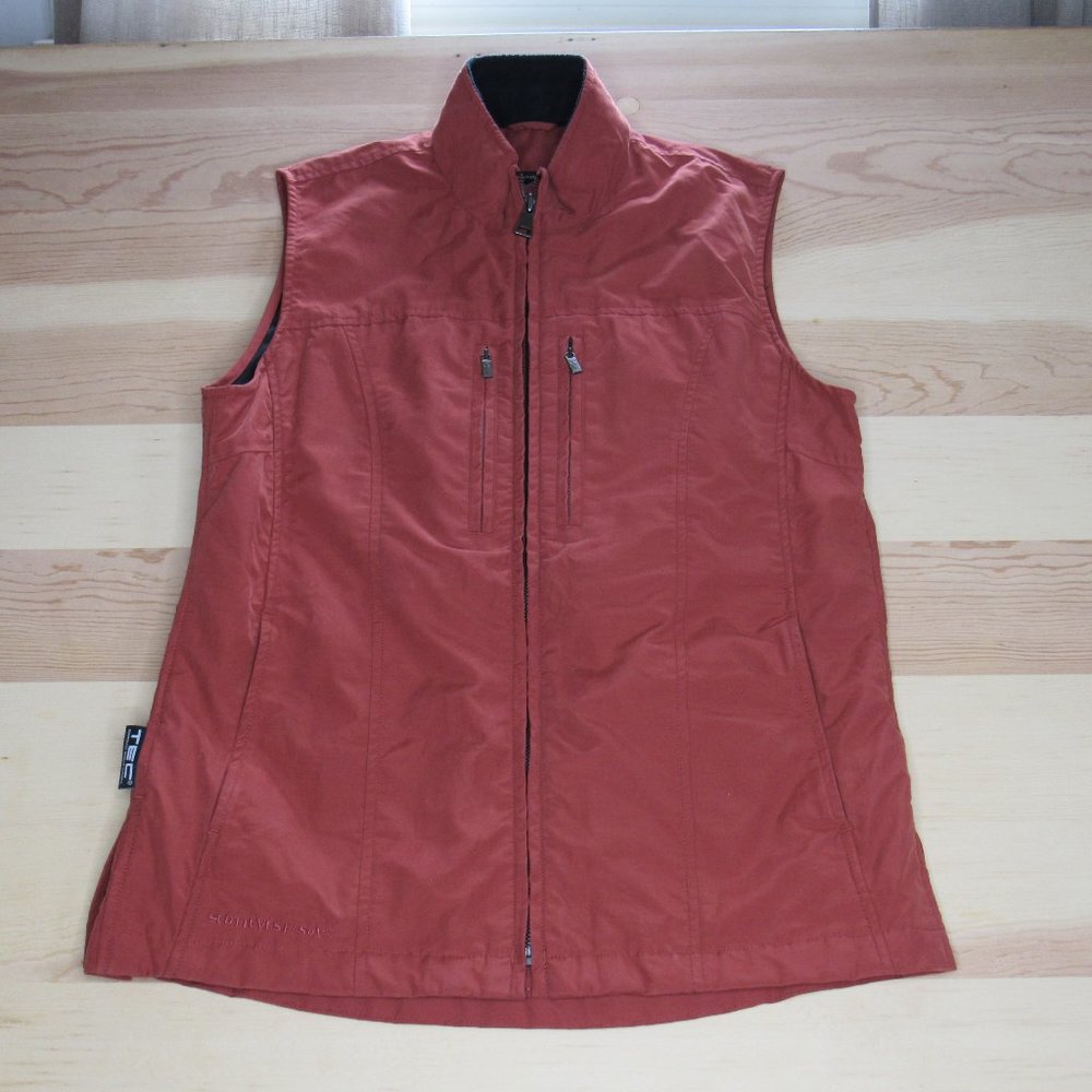Scottevest Womens Medium Orange Vest TEC Utility Multi Pockets Outdoors